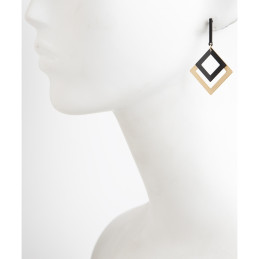 Pendientes Tantrend color negro/dorado