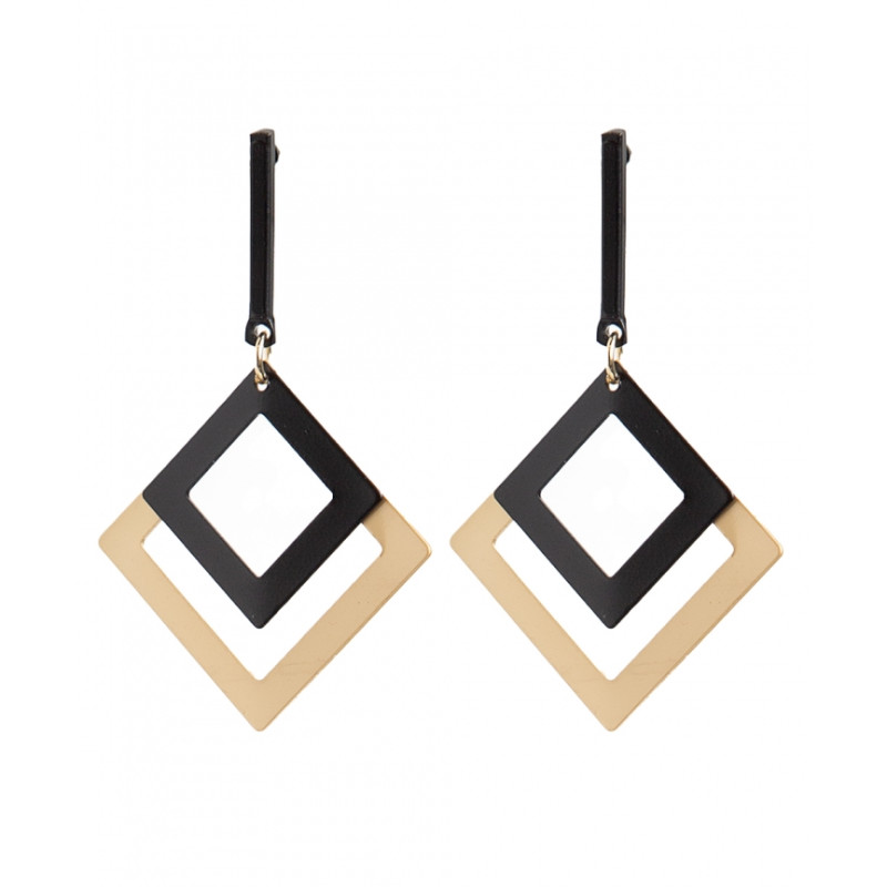Pendientes Tantrend color negro/dorado colgantes