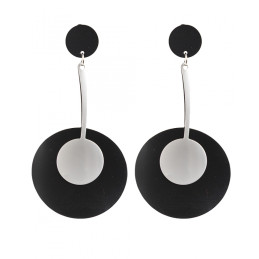 Pendientes Tantrend color negro/plateado