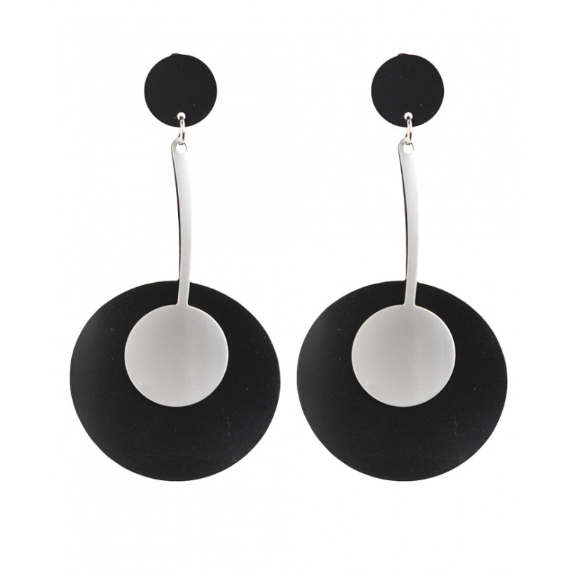 Pendientes Tantrend color negro/plateado