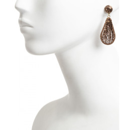 Pendientes Tantrend color marrón cobrizo tamaño real