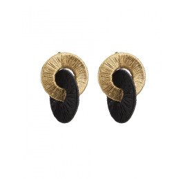 Pendientes Tantrend color negro/dorado pegados