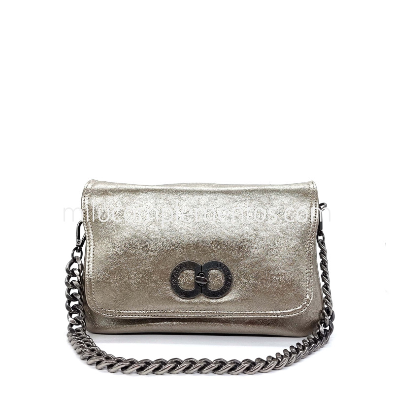 Bolso bandolera Caramelo color platino de mujer online