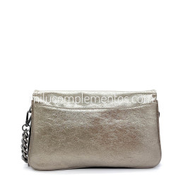 Bolso bandolera Caramelo color platino de mujer