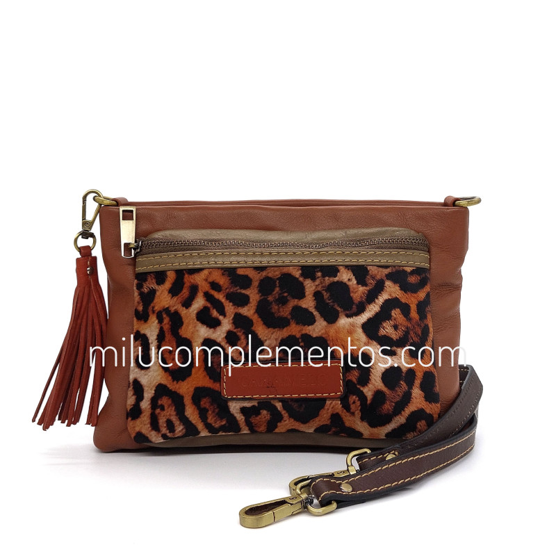 Bolso bandolera Caramelo marrón de piel nueva colección