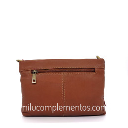 Bolso bandolera Caramelo marrón de piel