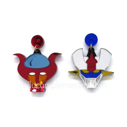 Pendientes metacrilato MAZINGER Z Y AFRODITA efecto espejo