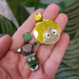 Pendientes metacrilato ABEJA MAYA Y FLIP efecto espejo de mujer online