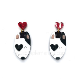 Pendientes de metacrilato BULL TERRIER efecto espejo