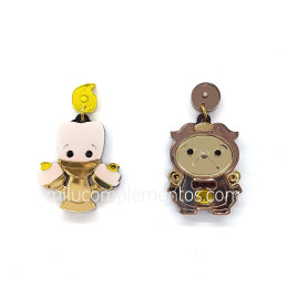 Pendientes de metacrilato DIN DON Y LUMIERE efecto espejo