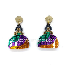 Pendientes de metacrilato LAS MENINAS MORADO efecto espejo