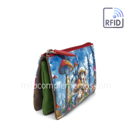 Monedero de piel Belmonte paisaje multicolor colección Setas de mujer