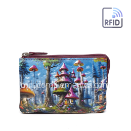 Monedero de piel Belmonte paisaje multicolor colección Setas de chica