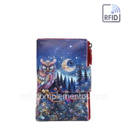 Cartera de piel pequeña Belmonte Luna menguante multicolor colección Búhos de chica otoño invierno 2025 2026