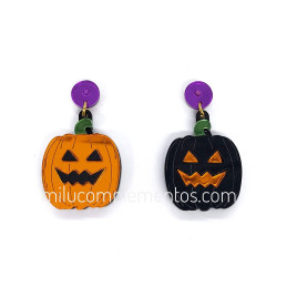 Pendientes de metacrilato CALABAZAS HALLOWEEN efecto espejo