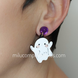 Pendientes de metacrilato FANTASMA BUU efecto espejo