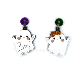 Pendientes de metacrilato FANTASMAS efecto espejo
