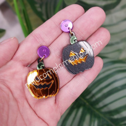 Pendientes de metacrilato CALABAZAS HALLOWEEN efecto espejo