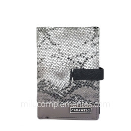 Cartera monedero mediana Caramelo gris de piel de mujer de la colección Piel Snike temporada otoño invierno 2025 2026
