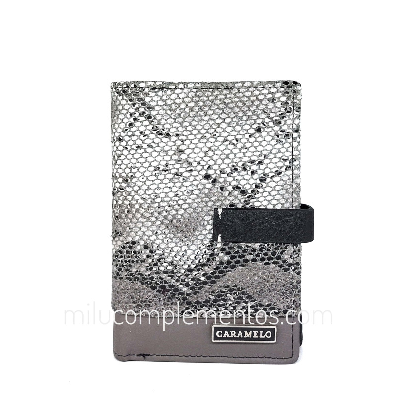 Cartera monedero mediana Caramelo gris de piel de mujer de la colección Piel Snike temporada otoño invierno 2025 2026